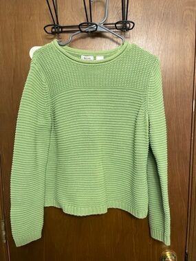 Liz Claiborne Mint Green Textured Crewneck Sweater